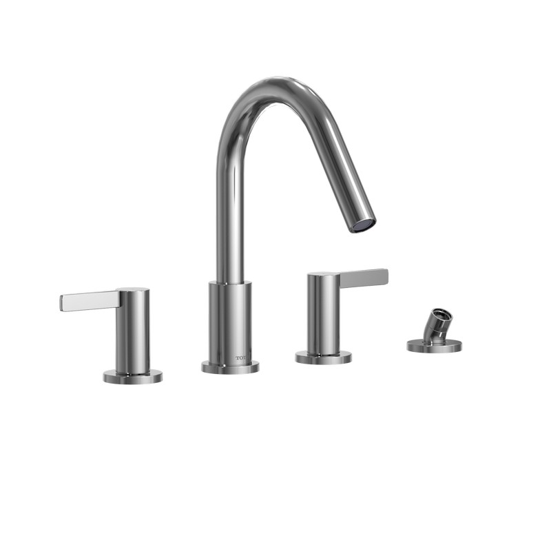 TOTO TBG11202UA GF SERIES TWO-HANDLE DECK-MOUNT ROMAN TUB FILLER TRIM WITH HAND SHOWER