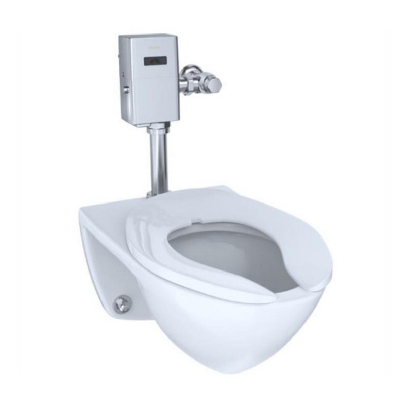 TOTO CT708UX#01 COMMERCIAL WALL MOUNT ULTRA HIGH-EFFICIENCY ELONGATED FLUSHOMETER TOP SPUD TOILET, RECLAIMED WATER OPTION