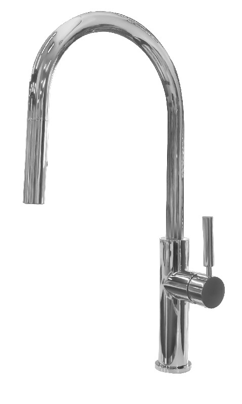 VALLEY ACRYLIC MINI CHEF 2013.596.210 AFFORDABLE LUXURY 20 5/8 INCH SINGLE HOLE DECK MOUNT KITCHEN FAUCET WITH LEVER - BRUSHED STAINLESS STEEL