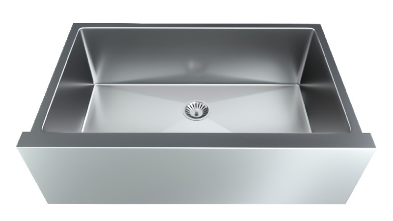 VALLEY ACRYLIC SAPR3320C AFFORDABLE LUXURY 33 INCH UNDERMOUNT APRON FRONT SINGLE BOWL KITCHEN SINK - SATIN STAINLESS STEEL