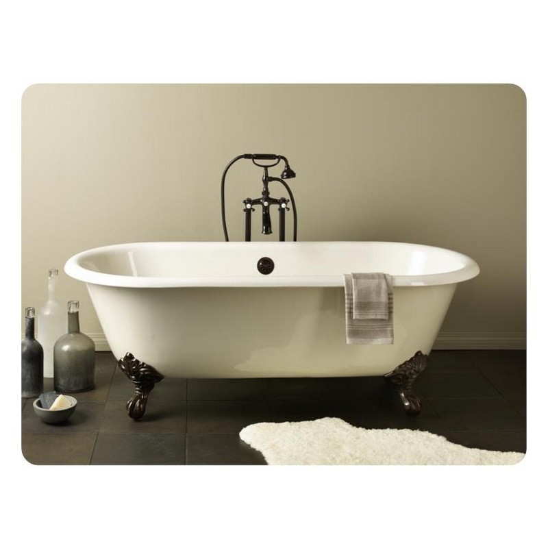 CHEVIOT 2110-BC-6 REGAL 68 INCH CAST IRON BATHTUB WITH 6 INCH FAUCET HOLE DRILLINGS