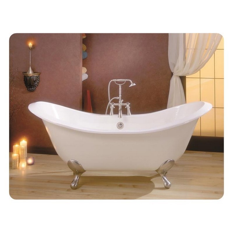 CHEVIOT 2112-BC-0 REGENCY 72 INCH CAST IRON BATHTUB WITH NO FAUCET HOLE DRILLINGS