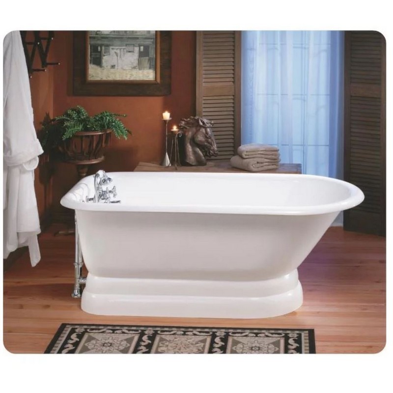 CHEVIOT 2119-WC TRADITIONAL 61 INCH CAST IRON BATHTUB WITH PEDESTAL BASE