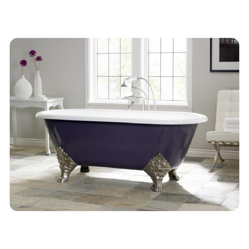 CHEVIOT 2160-WC-8 CARLTON 70 INCH CAST IRON BATHTUB WITH 8 INCH FAUCET HOLE DRILLINGS