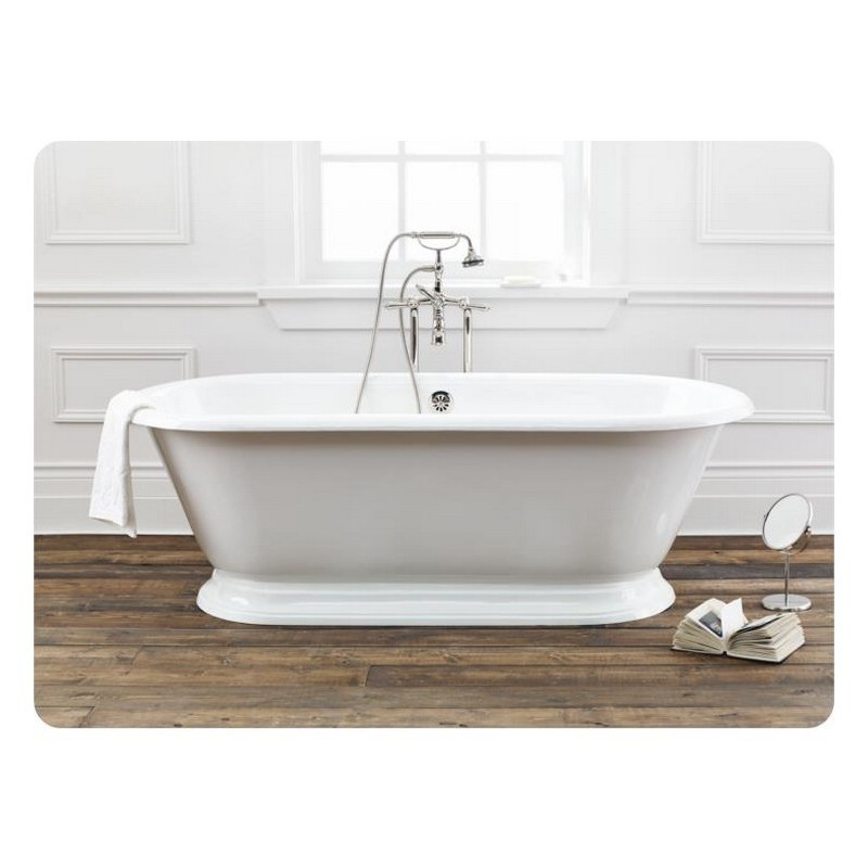 CHEVIOT 2162-WC SANDRINGHAM 70.13 INCH CAST IRON BATHTUB WITH NO FAUCET HOLE DRILLINGS