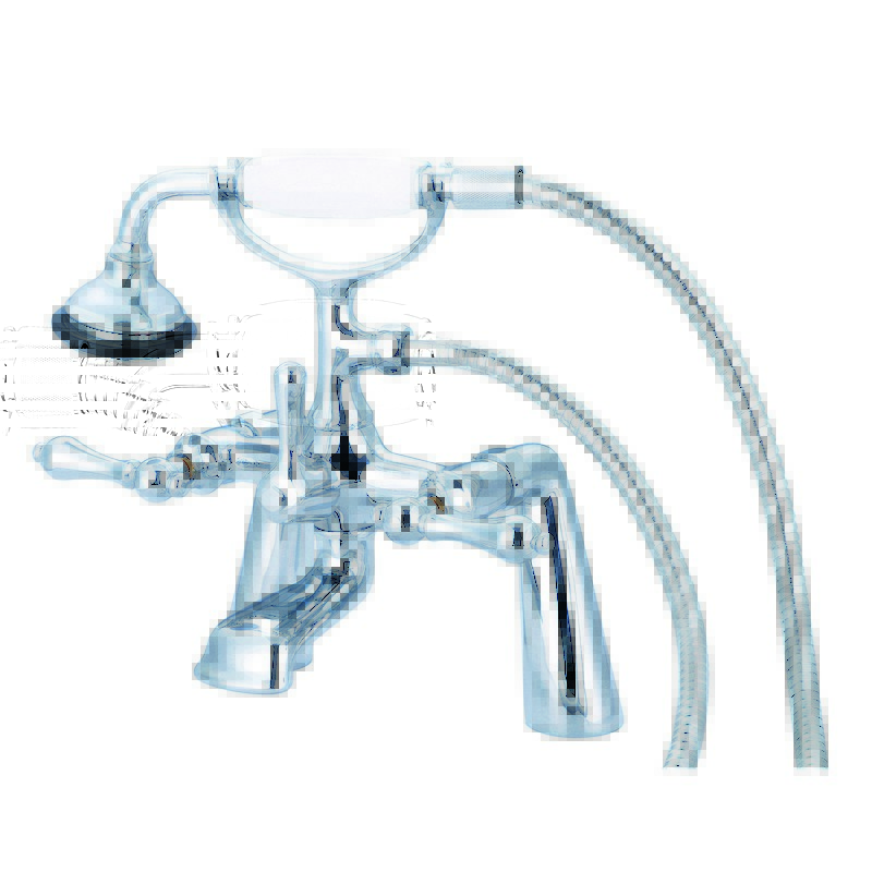 WATER-CREATION F6-0003-AL VINTAGE CLASSIC 7 INCH SPREAD DECK MOUNT TUB FAUCET WITH HANDHELD SHOWER WITH METAL LEVER HANDLES WITHOUT LABELS