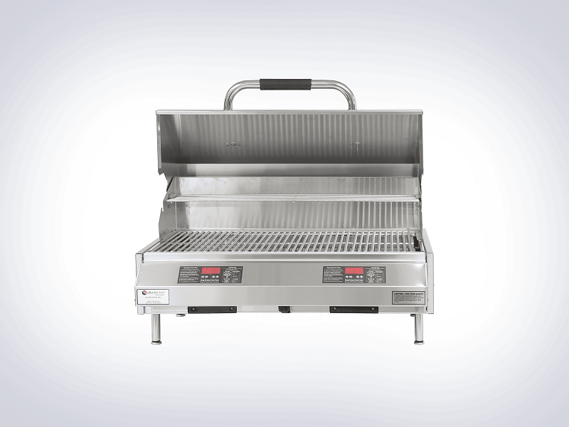 ELECTRICHEF 4400-EC-448-TT-D-32 RUBY 32 INCH PORTABLE TABLE TOP 5280 WATT ELECTRIC BBQ GRILL WITH DUAL TEMPERATURE CONTROL - STAINLESS STEEL