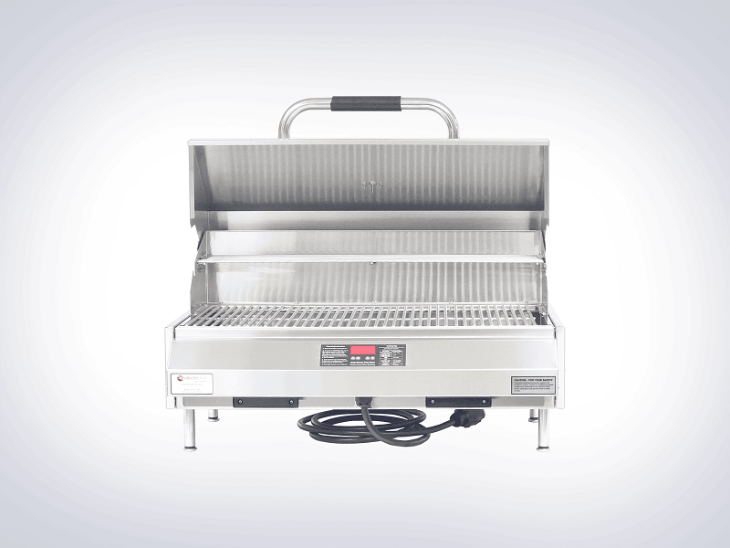 ELECTRICHEF 4400-EC-448-TT-S-32 RUBY 32 INCH PORTABLE TABLE TOP 5280 WATT ELECTRIC BBQ GRILL WITH SINGLE TEMPERATURE CONTROL - STAINLESS STEEL