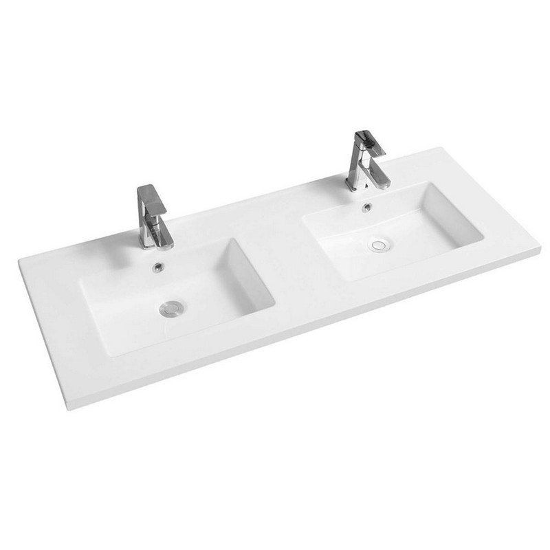 BELLATERRA HOME 50000M1-48D-TOP 48 INCH ONE HOLE DOUBLE CERAMIC SINK TOP IN WHITE