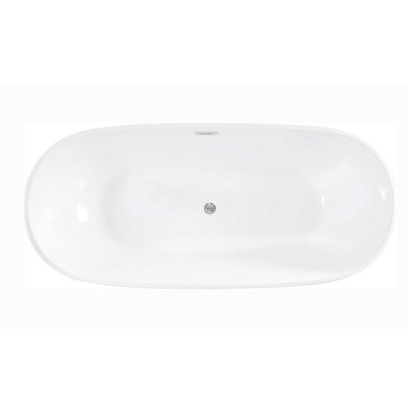 BELLATERRA HOME BA6602 COMO 70 3/4 X 32 INCH OVAL FREESTANDING BATHTUB IN GLOSSY WHITE