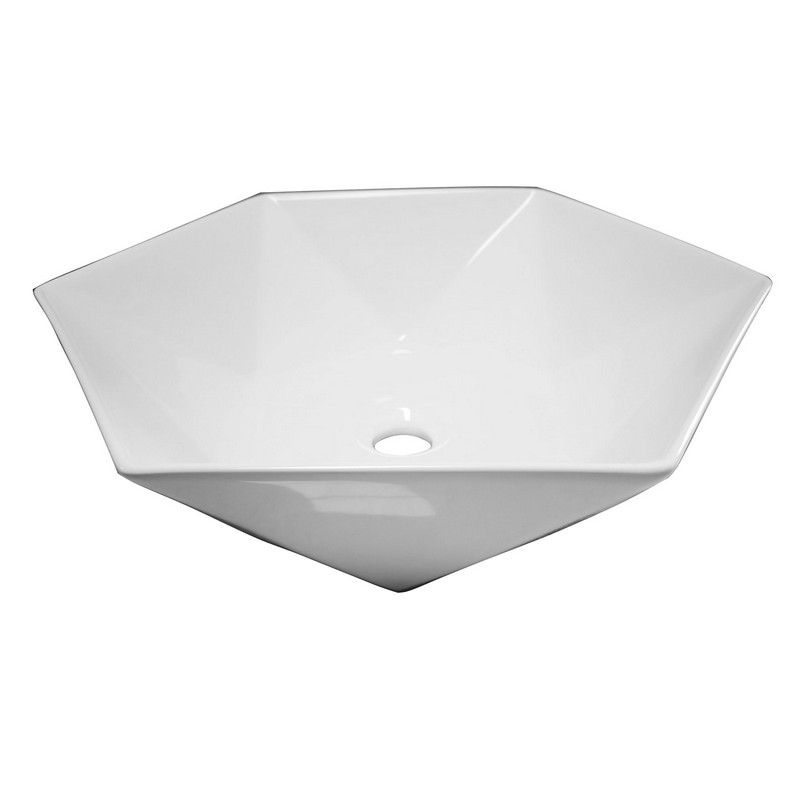 BARCLAY 4-105WH ANGIE 20 7/8 INCH HEXAGON BOWL BATHROOM SINK IN WHITE