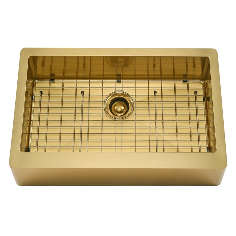 BARCLAY FSSSB2002K-GS ADELPHIA 27 INCH STAINLESS STEEL FARM SINK IN GOLD STAINLESS