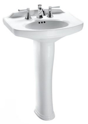 TOTO LPT642.4 DARTMOUTH 24-1/4 X 18-1/4 INCH PEDESTAL LAVATORY WITH 4 INCH FAUCET CENTERS