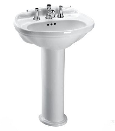TOTO LPT754.4 WHITNEY 25 X 19 INCH PEDESTAL LAVATORY WITH 4 INCH FAUCET CENTERS