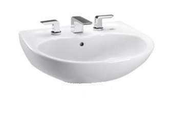 TOTO LT241.4G SUPREME 22-7/8 X 19-5/8 INCH LAVATORY WITH 4 INCH FAUCET CENTERS WITH SANAGLOSS
