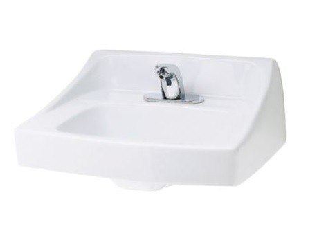 TOTO LT307.8 COMMERCIAL 21 X 18-1/4 INCH WALL-MOUNT LAVATORY WITH 8 INCH FAUCET CENTERS