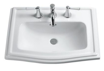 TOTO LT781.4 CLAYTON 25 INCH LAVATORY WITH 4 INCH FAUCET CENTERS