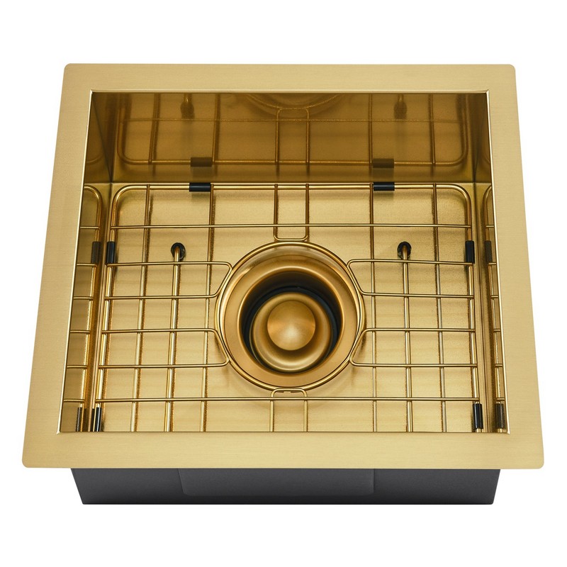 BARCLAY PSSSB2062K-GS SABRINA 15 1/2 INCH STAINLESS STEEL PREP KITCHEN SINK IN GOLD STAINLESS