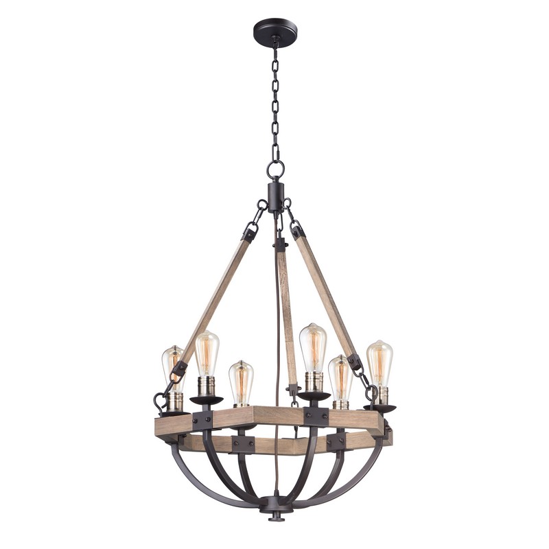 MAXIM LIGHTING 20335WOBZ LODGE 24 INCH CEILING-MOUNTED INCANDESCENT CHANDELIER LIGHT