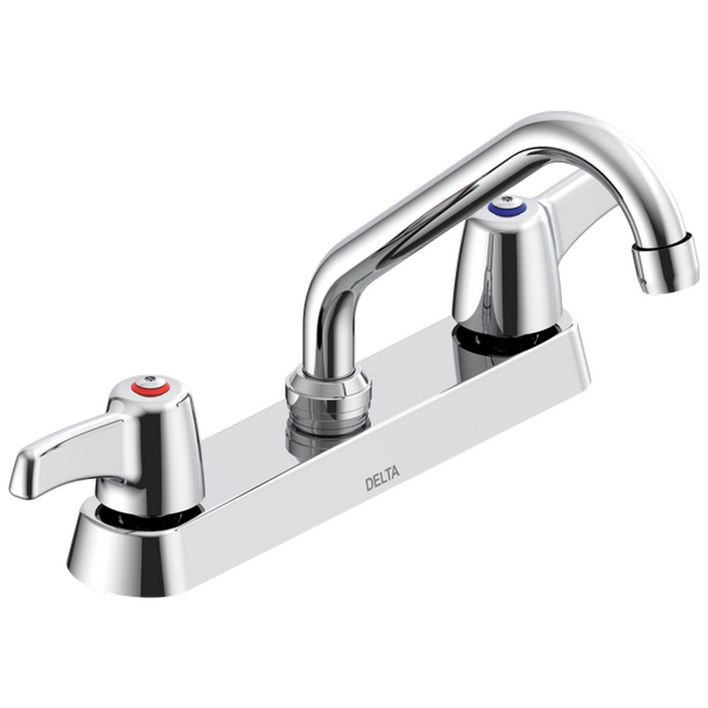 DELTA 26C3243-S3 COMMERCIAL 7 INCH TWO HOLE DECK MOUNT BATHROOM FAUCET WITH LEVER HANDLES - CHROME