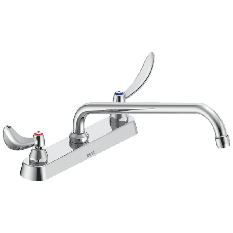 DELTA 26C3244-S7 COMMERCIAL 7 1/8 INCH TWO HOLE DECK MOUNT BATHROOM FAUCET WITH LEVER HANDLES - CHROME