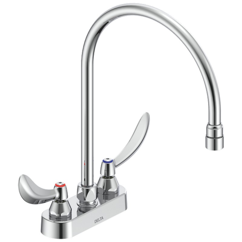 DELTA 27C4924-R7 COMMERCIAL 14 INCH TWO HOLES CENTERSET 1.5 GPM TWO BLADE HANDLES CERAMIC DISC BATHROOM FAUCET - CHROME
