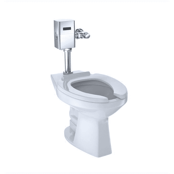 TOTO CT705ULNGX#01 COMMERCIAL FLOOR MOUNTED ULTRA HIGH-EFFICIENCY ELONGATED TOILET WITH FLUSHOMETER FOR RECLAIMED WATER IN COTTON WITH CEFIONTECT CERAMIC GLAZE