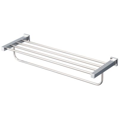TOTO YTS408BU#CP L SERIES 24 INCH SQUARE TOWEL SHELF WITH HANGING BAR IN POLISHED CHROME