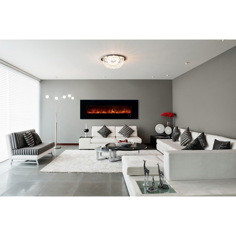MODERN FLAMES AL80CLX2-G AMBIANCE CLX2 80 INCH WITH BLACK GLASS FACE (2X4 RECESS OR WALL MOUNT)