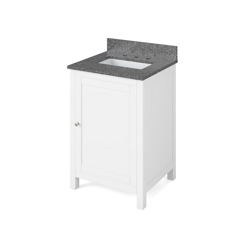 HARDWARE RESOURCES VKITAST24BOR ASTORIA 25 INCH FREESTANDING BATH VANITY WITH BOULDER CULTURED MARBLE TOP AND UNDERMOUNT RECTANGLE BOWL