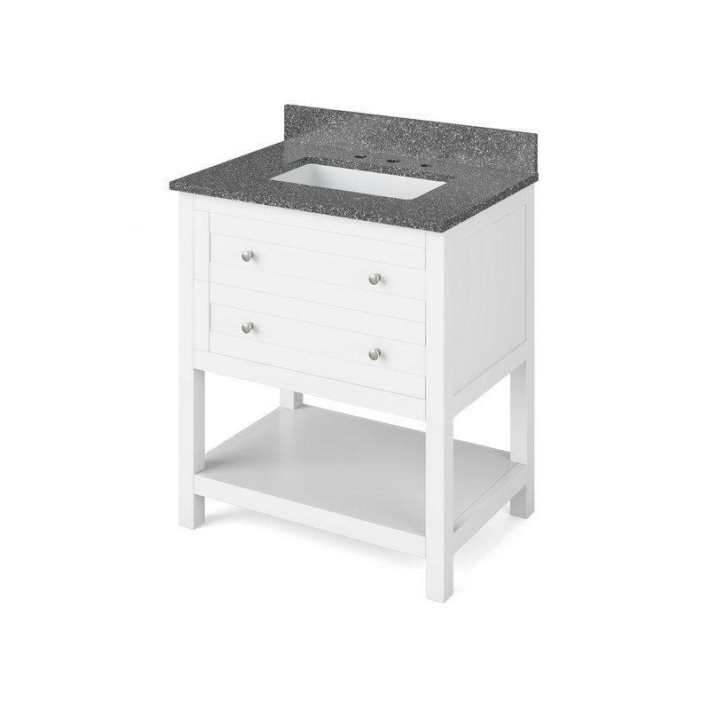 HARDWARE RESOURCES VKITAST30BOR ASTORIA 31 INCH FREESTANDING BATH VANITY WITH BOULDER CULTURED MARBLE TOP AND UNDERMOUNT RECTANGLE BOWL