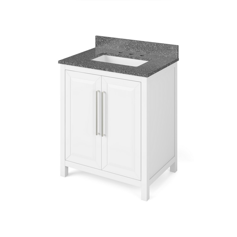 HARDWARE RESOURCES VKITCAD30BOR CADE 31 INCH FREESTANDING BATH VANITY WITH BOULDER CULTURED MARBLE TOP AND UNDERMOUNT RECTANGLE BOWL