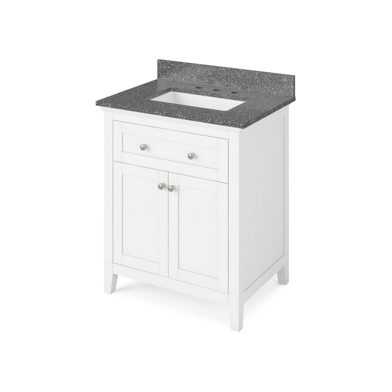 HARDWARE RESOURCES VKITCHA30BOR CHATHAM 31 INCH FREESTANDING BATH VANITY WITH BOULDER CULTURED MARBLE TOP AND UNDERMOUNT RECTANGLE BOWL