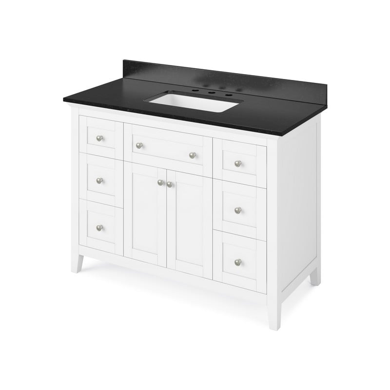 HARDWARE RESOURCES VKITCHA48BGR CHATHAM 49 INCH FREESTANDING BATH VANITY WITH BLACK GRANITE TOP AND UNDERMOUNT RECTANGLE BOWL