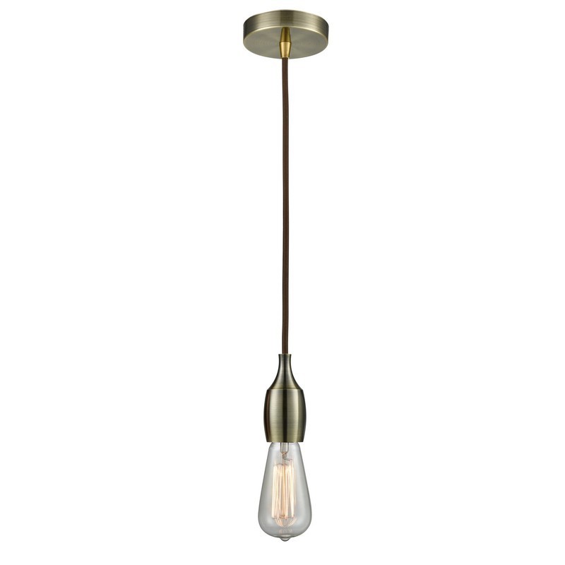 INNOVATIONS LIGHTING 100-10BR-3 CHELSEA BARE BULB 1 LIGHT 2 INCH INCANDESCENT MINI PENDANT WITH BROWN CORD