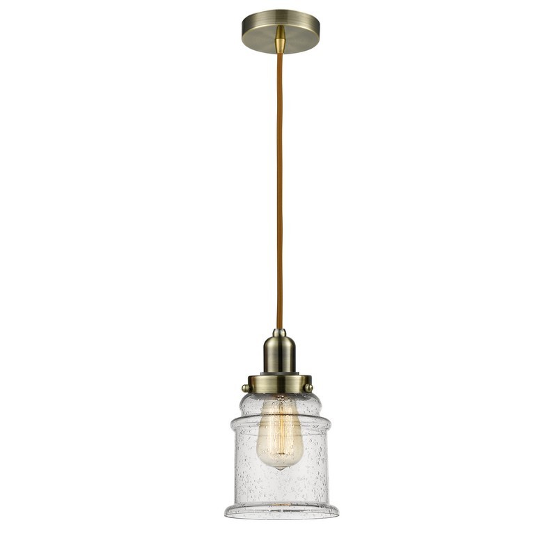 INNOVATIONS LIGHTING 100-10CR-0H WHITNEY CANTON 1 LIGHT 8 INCH SEEDY GLASS INCANDESCENT MINI PENDANT WITH COPPER CORD
