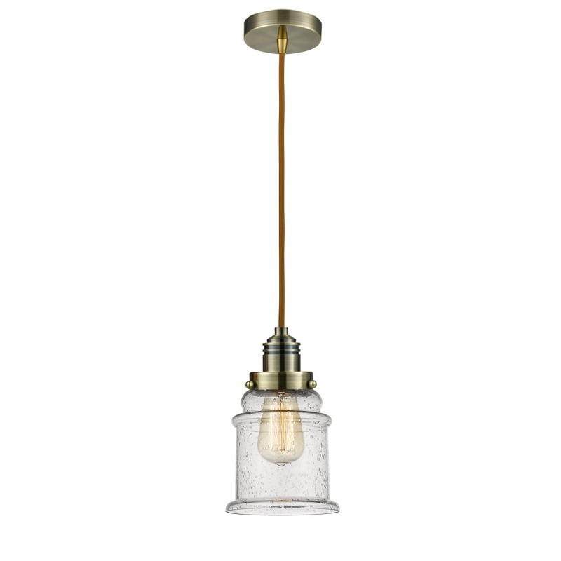 INNOVATIONS LIGHTING 100-10CR-2H WINCHESTER CANTON 1 LIGHT 8 INCH SEEDY GLASS INCANDESCENT MINI PENDANT WITH COPPER CORD
