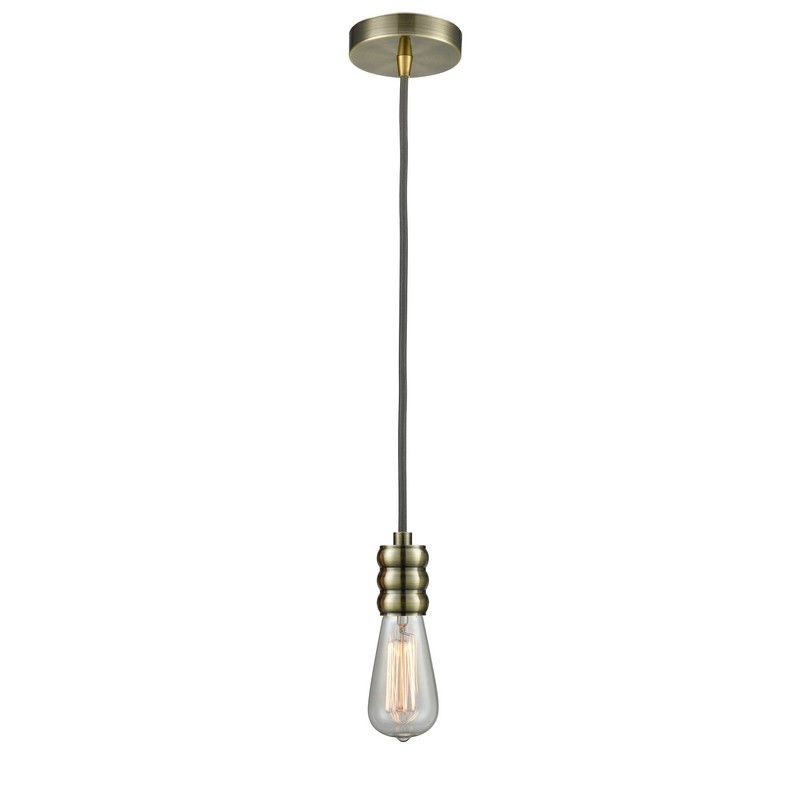 INNOVATIONS LIGHTING 100-10GY-5 GATSBY BARE BULB 1 LIGHT 1 3/4 INCH INCANDESCENT MINI PENDANT WITH GRAY CORD