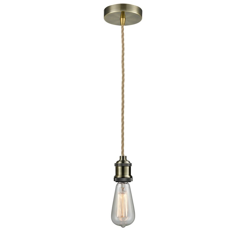INNOVATIONS LIGHTING 100-10RE-1 EDISON BARE BULB 1 LIGHT 2 INCH INCANDESCENT MINI PENDANT WITH ROPE CORD