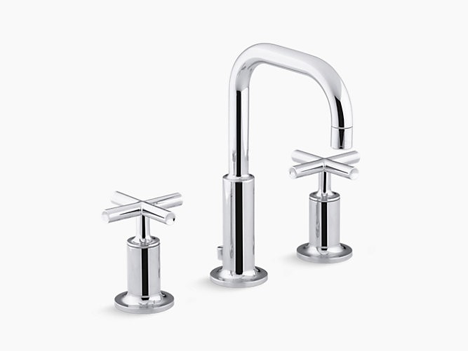 KOHLER K-14406-3 PURIST WIDESPREAD BATHROOM FAUCET WITH ULTRA-GLIDE VALVE TECHNOLOGY - FREE METAL POP-UP DRAIN ASSEMBLY WITH PURCHASE