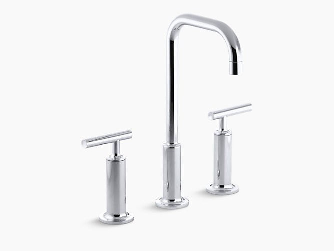 KOHLER K-14408-4 PURIST WIDESPREAD BATHROOM FAUCET WITH ULTRA-GLIDE VALVE TECHNOLOGY - FREE METAL POP-UP DRAIN ASSEMBLY WITH PURCHASE