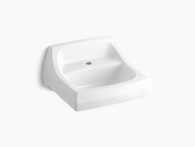 KOHLER K-2007 KINGSTON 21 INCH WALL MOUNTED BATHROOM SINK WITH 1 HOLE DRILLED AND OVERFLOW