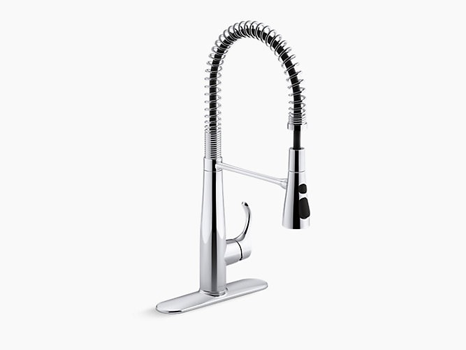 KOHLER K-22033 SIMPLICE SEMI-PROFESSIONAL KITCHEN SINK FAUCET WITH 3-FUNCTION SPRAY HEAD