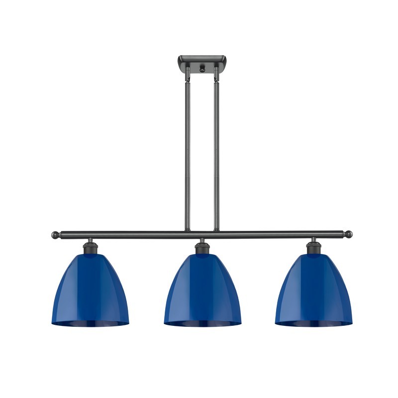 INNOVATIONS LIGHTING 516-3I-MBD-9-BL PLYMOUTH DOME BALLSTON 36 INCH 3 LIGHT CEILING MOUNT ISLAND LIGHT
