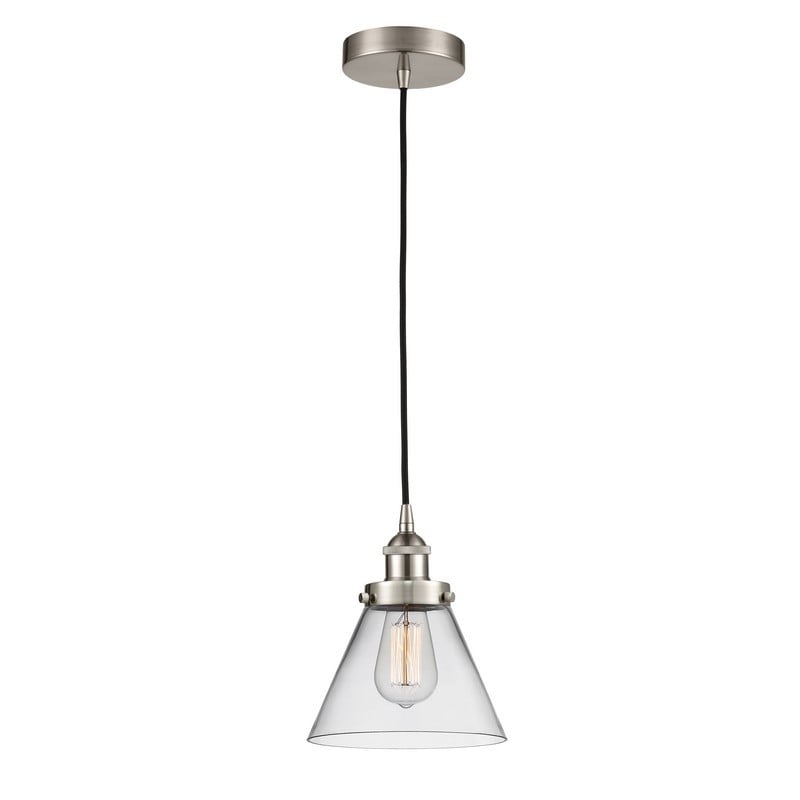 INNOVATIONS LIGHTING 616-1PH-G42 FRANKLIN RESTORATION LARGE CONE 1 LIGHT 8 INCH CLEAR GLASS MINI PENDANT