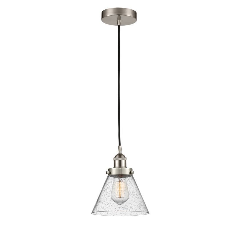 INNOVATIONS LIGHTING 616-1PH-G44 FRANKLIN RESTORATION LARGE CONE 1 LIGHT 8 INCH SEEDY GLASS MINI PENDANT