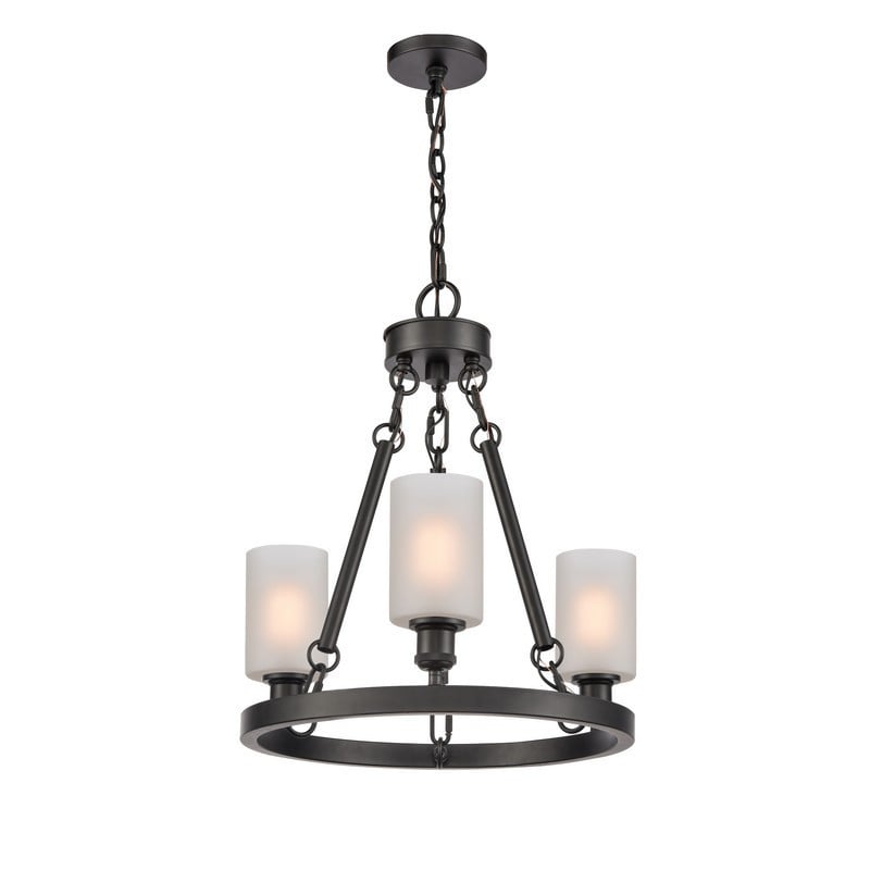 INNOVATIONS LIGHTING 820-BK-G801 BALLSTON SALOON 3 LIGHT 20 INCH CEILING MOUNT WHITE GLASS CHANDELIER - MATTE BLACK