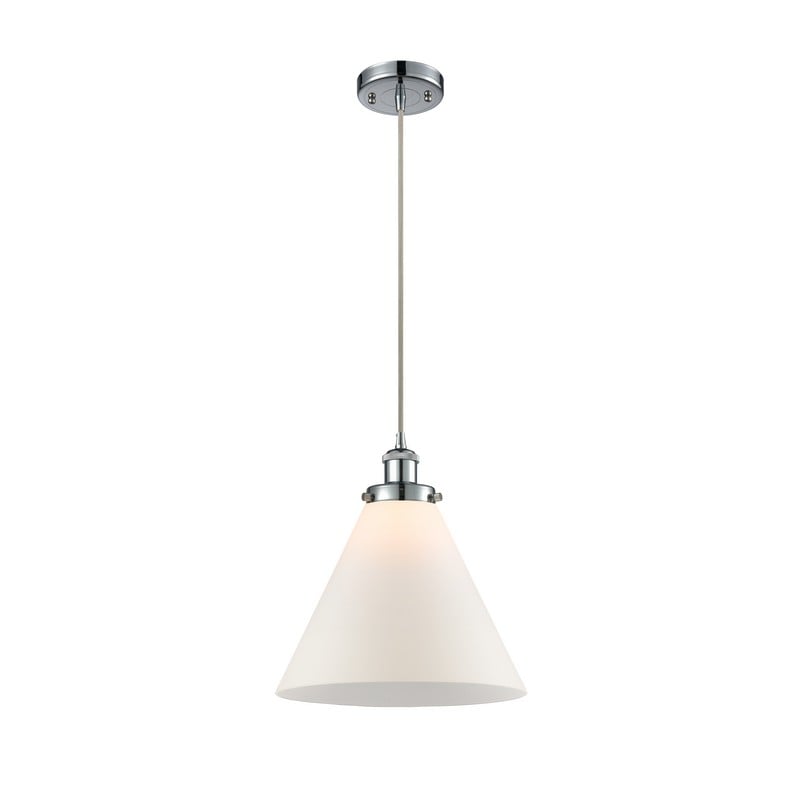 INNOVATIONS LIGHTING 916-1P-G41-L BALLSTON X-LARGE CONE 1 LIGHT 8 INCH MATTE WHITE GLASS MINI PENDANT