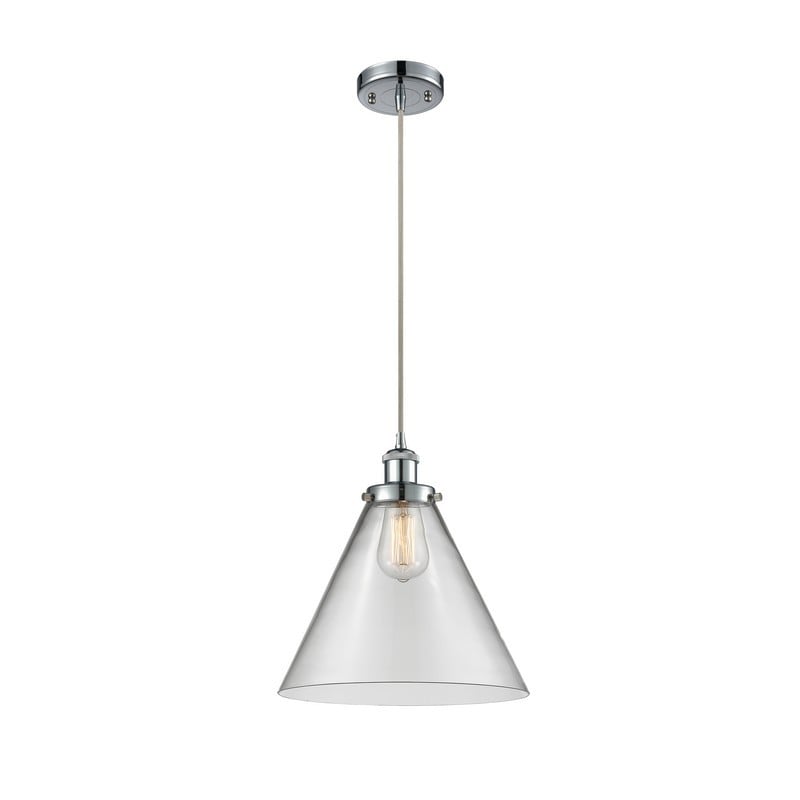 INNOVATIONS LIGHTING 916-1P-G42-L BALLSTON X-LARGE CONE 1 LIGHT 8 INCH CLEAR GLASS MINI PENDANT