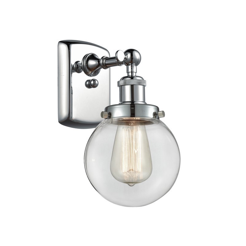 INNOVATIONS LIGHTING 916-1W-G202-6 BALLSTON BEACON 1 LIGHT 6 INCH CLEAR GLASS WALL SCONCE